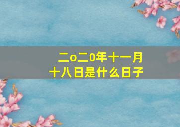 二o二0年十一月十八日是什么日子