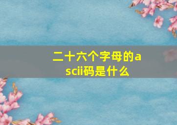 二十六个字母的ascii码是什么