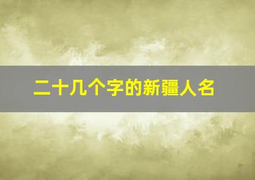 二十几个字的新疆人名