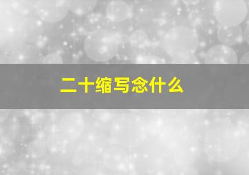 二十缩写念什么