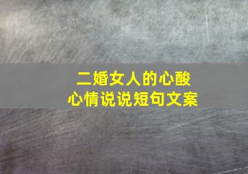 二婚女人的心酸心情说说短句文案