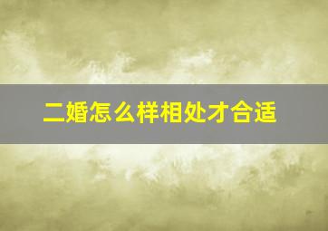 二婚怎么样相处才合适