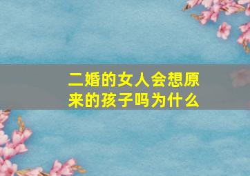 二婚的女人会想原来的孩子吗为什么