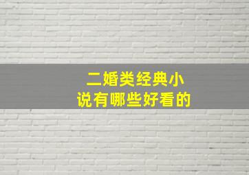 二婚类经典小说有哪些好看的