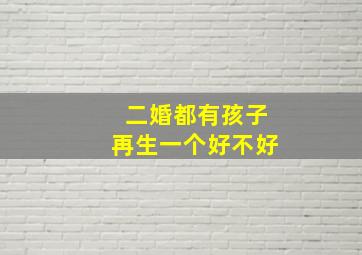 二婚都有孩子再生一个好不好