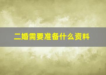 二婚需要准备什么资料