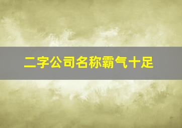 二字公司名称霸气十足