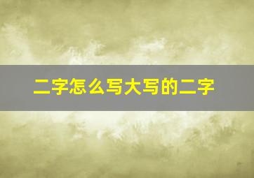 二字怎么写大写的二字