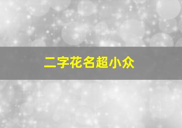 二字花名超小众