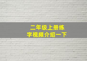 二年级上册练字视频介绍一下