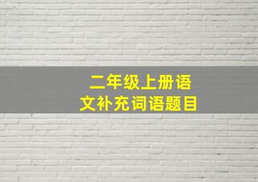 二年级上册语文补充词语题目