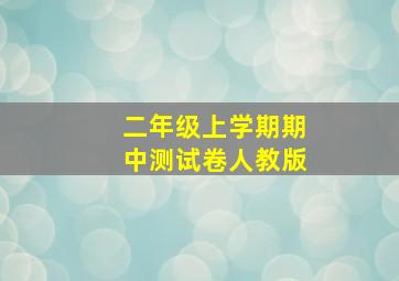 二年级上学期期中测试卷人教版