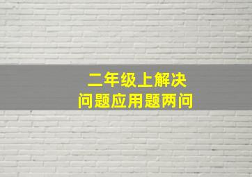 二年级上解决问题应用题两问