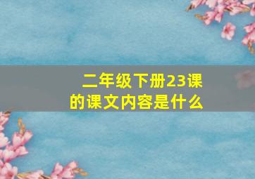 二年级下册23课的课文内容是什么