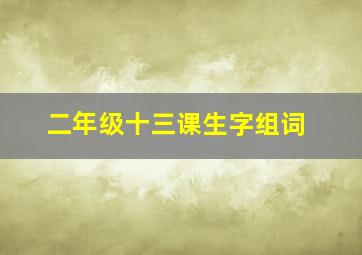 二年级十三课生字组词