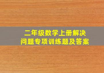 二年级数学上册解决问题专项训练题及答案