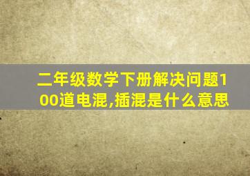 二年级数学下册解决问题100道电混,插混是什么意思