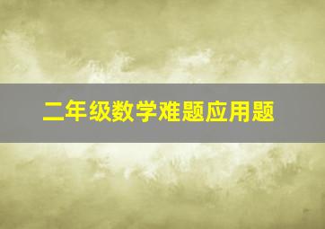 二年级数学难题应用题