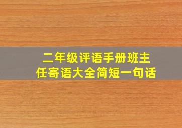 二年级评语手册班主任寄语大全简短一句话