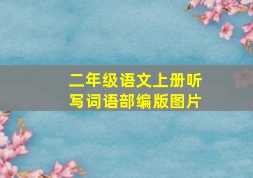 二年级语文上册听写词语部编版图片