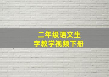 二年级语文生字教学视频下册