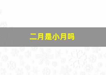 二月是小月吗