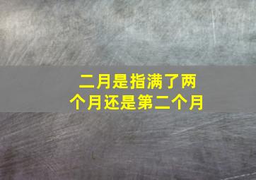 二月是指满了两个月还是第二个月