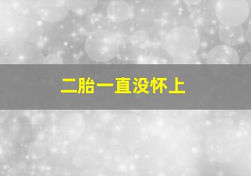 二胎一直没怀上