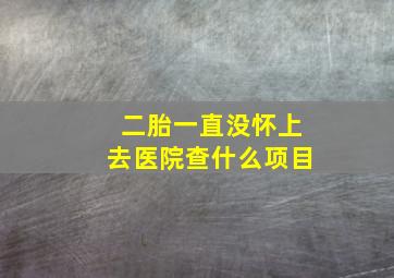 二胎一直没怀上去医院查什么项目