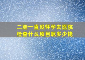 二胎一直没怀孕去医院检查什么项目呢多少钱