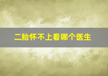 二胎怀不上看哪个医生