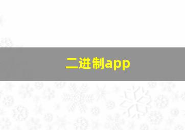 二进制app