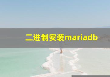 二进制安装mariadb