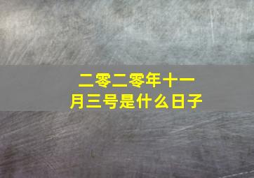 二零二零年十一月三号是什么日子