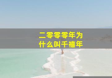 二零零零年为什么叫千禧年