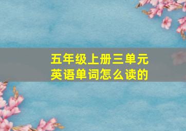 五年级上册三单元英语单词怎么读的