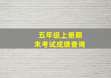 五年级上册期末考试成绩查询