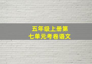 五年级上册第七单元考卷语文