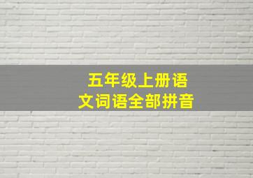 五年级上册语文词语全部拼音