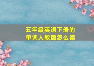 五年级英语下册的单词人教版怎么读