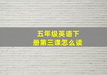 五年级英语下册第三课怎么读