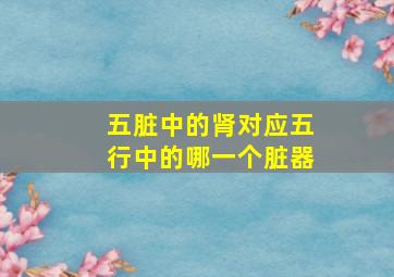 五脏中的肾对应五行中的哪一个脏器