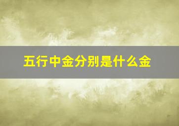 五行中金分别是什么金