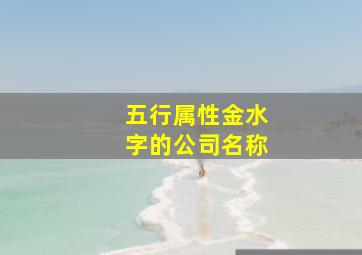 五行属性金水字的公司名称