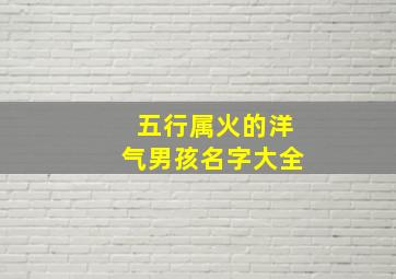 五行属火的洋气男孩名字大全