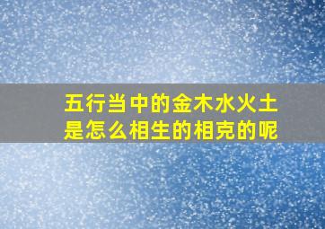 五行当中的金木水火土是怎么相生的相克的呢