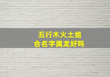 五行木火土组合名字属龙好吗