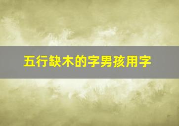 五行缺木的字男孩用字