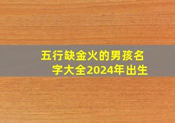 五行缺金火的男孩名字大全2024年出生