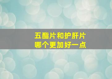 五酯片和护肝片哪个更加好一点